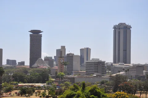 Nairobi city centre and the Kenyatta International Convention Centre